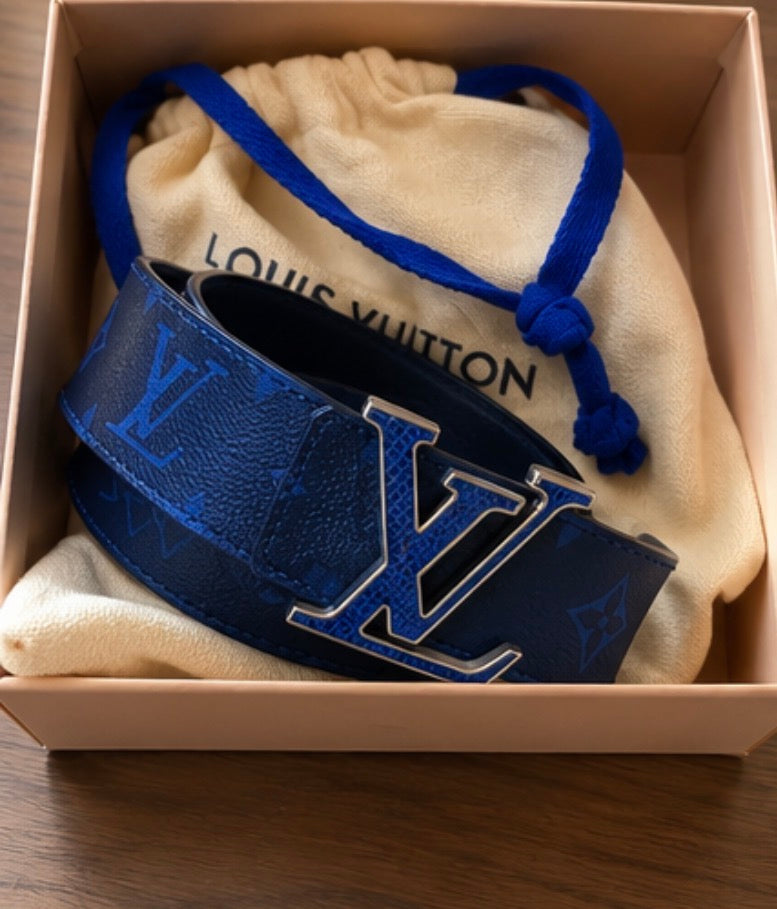 Louis Vuitton Blue Monogram LV Initiales Belt