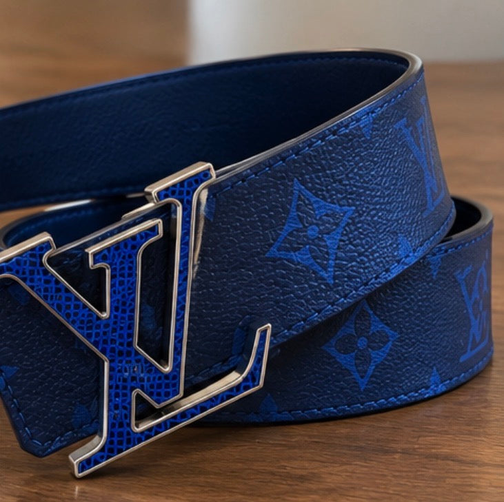 Louis Vuitton Blue Monogram LV Initiales Belt