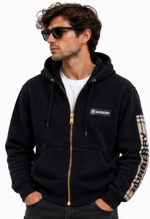 Burberry Black Zip-Up Hoodie