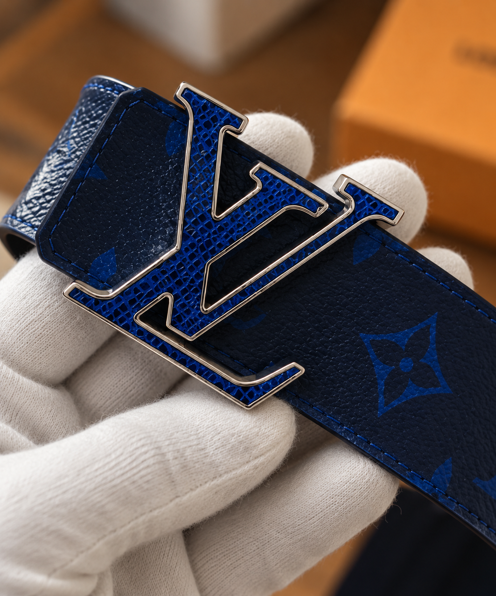 Louis Vuitton Blue Monogram LV Initiales Belt